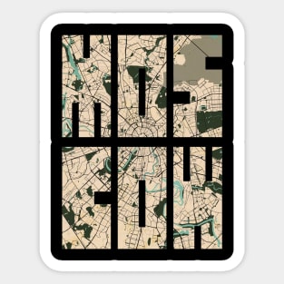 Moscow, Russia City Map Typography - Vintage Sticker